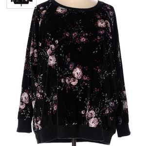 Torrid Velvet Floral Print Sweatshirt